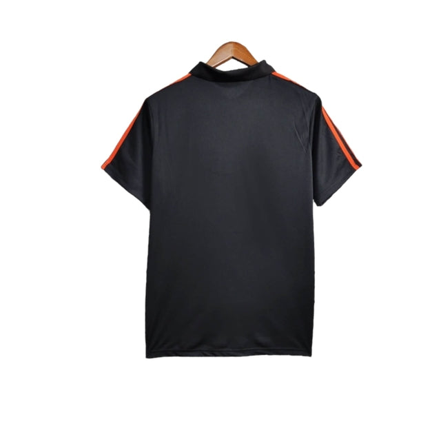 Camisa Tigres do México24/25 polo - Torcedor Adidas Masculina - Preta com listras em laranja