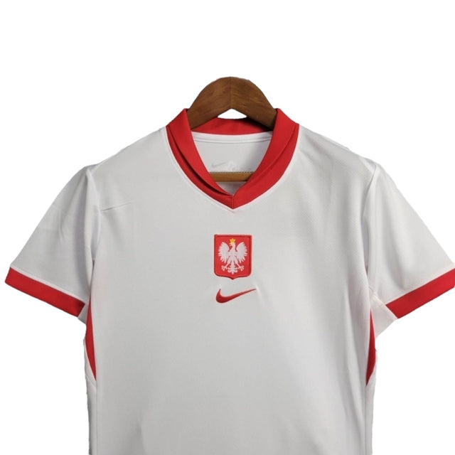 Kit Infantil Polônia I 24/25 - Nike - Branco com detalhes em vermelho