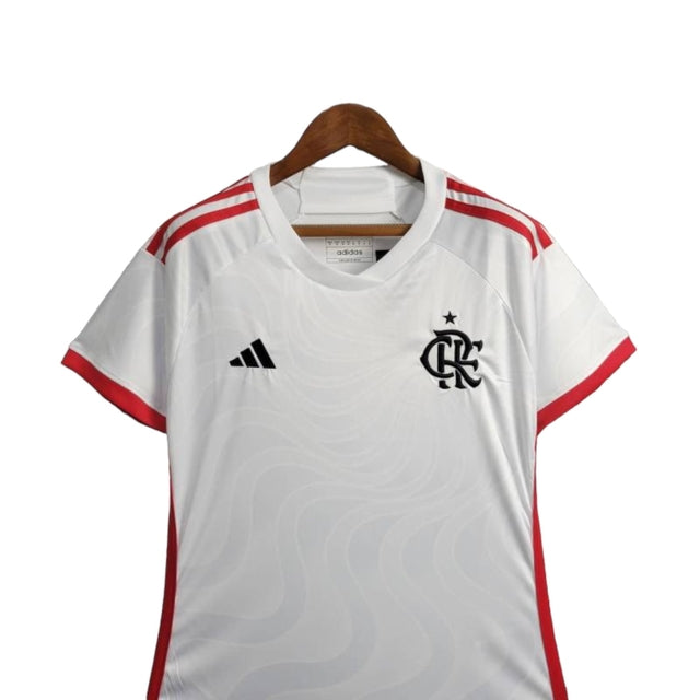 Camisa Flamengo II 24/25 -  Adidas Feminina - Branca com detalhes em vermelho