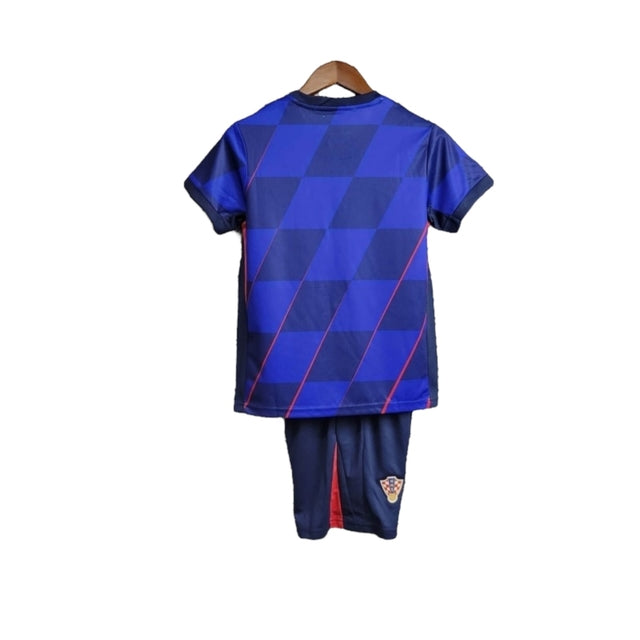 Kit Infantil Seleção da Croácia II 24/25 - Nike - Azul com detalhes em vermelho