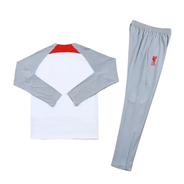 Conjunto Liverpool Treino 23/24 - Masculino Nike - Branco e cinza com detalhes em vermelho