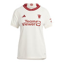 Camisa Manchester United III 23/24 -  Adidas Feminina - Branca com detalhes em vermelho