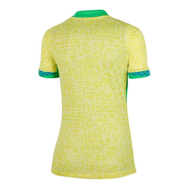 Camisa Seleção Brasileira I 24/25 -  Nike Feminina - Amarela com detalhes em verde
