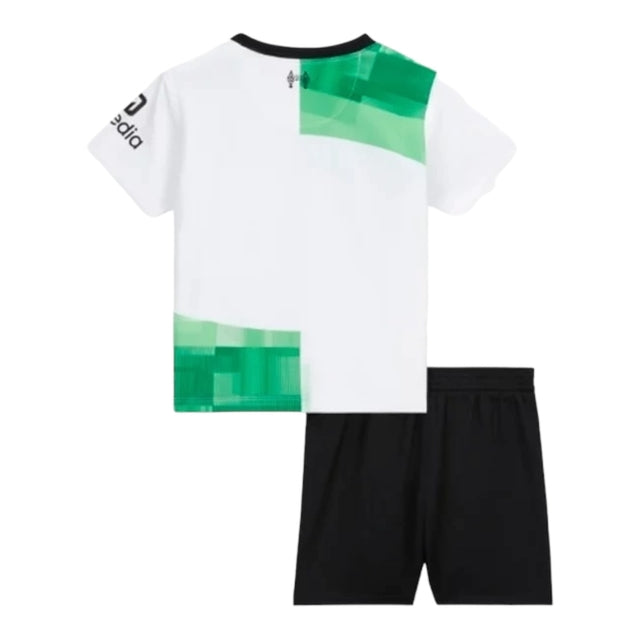 Kit Infantil Liverpool II 23/24 - Nike - Branco com detalhes em verde