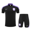 Kit Treino adulto - Camisa e Shorts - Seleção Inglaterra Nike 24/25 - Preto com detalhes em roxo
