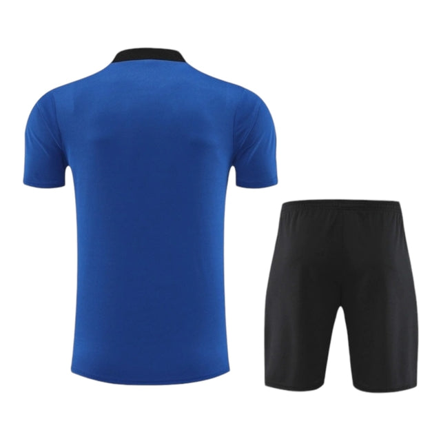 Kit Treino adulto - Camisa e Shorts - Barcelona Nike 24/25 - Azul com detalhes em preto e verde