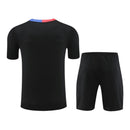 Kit Treino adulto - Camisa e Shorts - Barcelona Nike 24/25 - Preto com detalhes em vermelho e azul