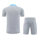 Kit Treino adulto - Camisa e Shorts - Atlético de Madrid Nike 24/25 - Cinza com detalhes em azul