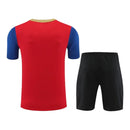 Kit Treino adulto - Camisa e Shorts - Barcelona Nike 24/25 - Vermelha e azul com detalhes em bege