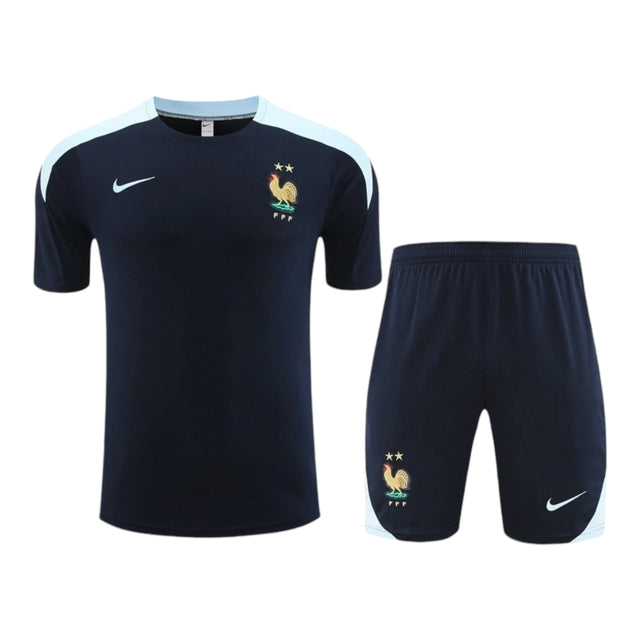 Kit Treino adulto - Camisa e Shorts - Seleção França Nike 24/25 - Azul
