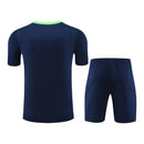 Kit Treino adulto - Camisa e Shorts - Seleção Brasileira Nike 24/25 - Azul com detalhes em verde