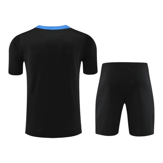 Kit Treino adulto - Camisa e Shorts - Inter de Milão Nike 24/25 - Preto com detalhes em azul