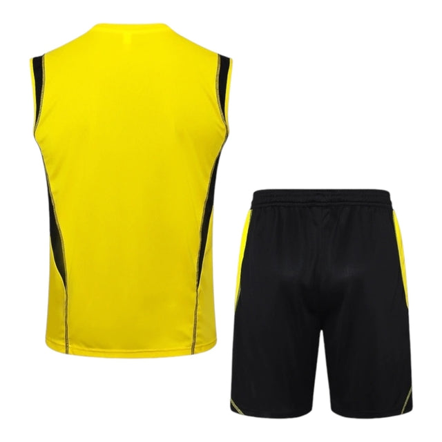 Kit Treino adulto - Camisa e Shorts - Flamengo Adidas 24/25 - Amarelo e preto