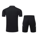 Kit Treino adulto - Camisa e Shorts - Manchester United Adidas 24/25 - Preto com detalhes em cinza e branco