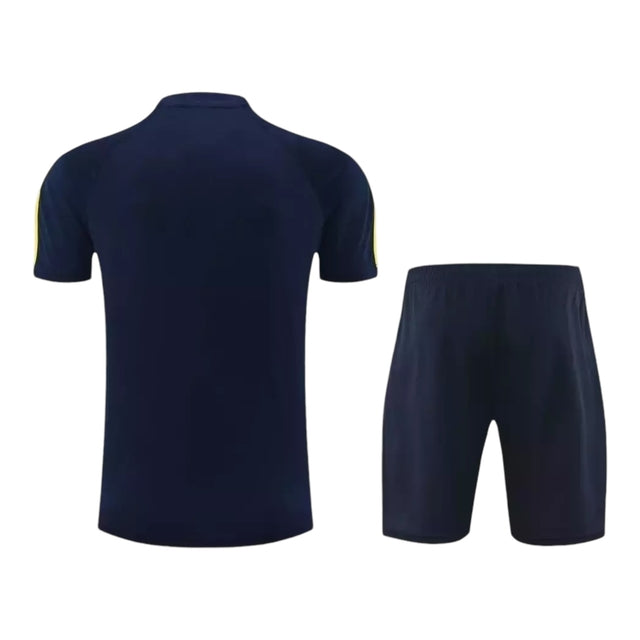 Kit Treino adulto - Camisa e Shorts - Arsenal Adidas 24/25 - Azul com detalhes em amarelo