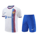 Kit Treino adulto - Camisa e Shorts - Barcelona Nike 24/25 - Branco e azul