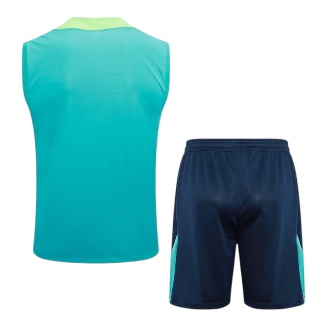 Kit Treino adulto - Camisa e Shorts - Seleção Brasileira Nike 24/25 - Azul e verde