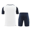 Kit Treino adulto - Camisa e Shorts - Real Madrid Adidas 24/25 - Branco e azul com detalhes em amarelo