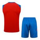 Kit Treino adulto - Camisa e Shorts - Seleção Espanha Adidas 24/25 - Azul e vermelho