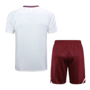 Kit Treino adulto - Camisa e Shorts - Flamengo Adidas 24/25 - Branco e vinho