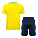 Kit Treino adulto - Camisa e Shorts - Seleção Brasileira Nike 24/25 - Amarelo e azul com detalhes em verde