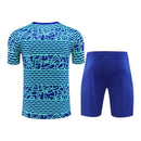 Kit Treino adulto - Camisa e Shorts - Seleção Brasileira Nike 24/25 - Azul com detalhes em verde