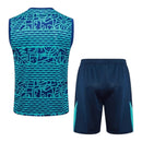 Kit Treino adulto - Camisa e Shorts - Seleção Brasileira Nike 24/25 - Azul com detalhes em verde