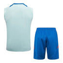Kit Treino adulto - Camisa e Shorts - Seleção Espanha Adidas 24/25 - Azul com detalhes em vermelho e branco