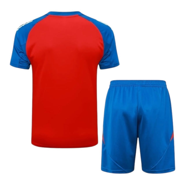 Kit Treino adulto - Camisa e Shorts - Seleção Espanha Adidas 24/25 - Azul e vermelho
