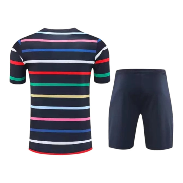 Kit Treino adulto - Camisa e Shorts - Seleção França Nike 24/25 - Azul com detalhes coloridos