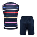 Kit Treino adulto - Camisa e Shorts - Seleção França Nike 24/25 - Azul com detalhes coloridos