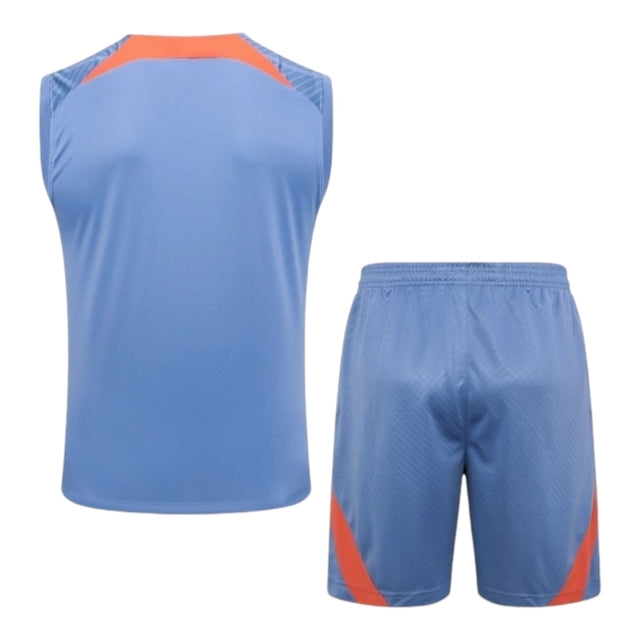 Kit Treino adulto - Camisa e Shorts - Inter de Milão Nike 24/25 - Azul com detalhes em laranja