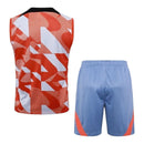 Kit Treino adulto - Camisa e Shorts - Inter de Milão Nike 24/25 - Branco e azul com detalhes em laranja