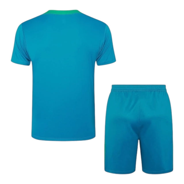 Kit Treino adulto - Camisa e Shorts - Seleção Portugal Nike 24/25 - Azul com detalhes em verde