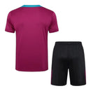 Kit Treino adulto - Camisa e Shorts - Paris Saint-Germain Nike 24/25 - Vinho e preto com detalhes em verde