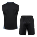 Kit Treino adulto - Camisa e Shorts - Manchester United Adidas 24/25 - Preto com detalhes em cinza e branco