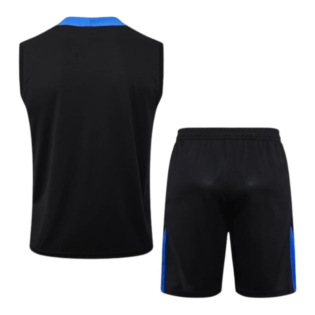 Kit Treino adulto - Camisa e Shorts - Inter de Milão Nike 24/25 - Preto com detalhes em azul