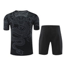 Kit Treino adulto - Camisa e Shorts - Real Madrid Ano do Dragão Adidas 24/25 - Preto com detalhes em cinza e branco