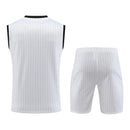 Kit Treino adulto - Camisa e Shorts - Flamengo Adidas 23/24 - Branco com detalhes em vermelho e preto
