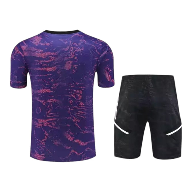 Kit Treino adulto - Camisa e Shorts - Juventus Adidas 23/24 - Roxo e preto