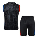 Kit Treino adulto - Camisa e Shorts - Paris Saint-Germain Nike 23/24 - Preto com detalhes em azul e vermelho