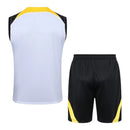 Kit Treino adulto - Camisa e Shorts - Chelsea Nike 23/24 - Branco e preto com detalhes em amarelo