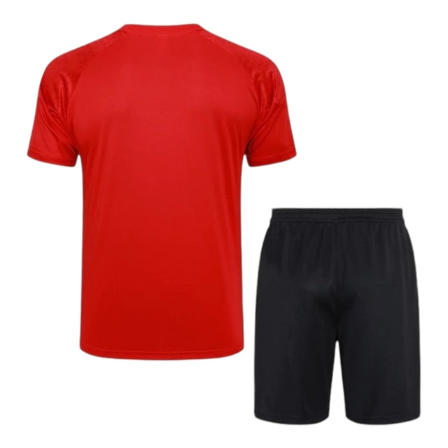 Kit Treino adulto - Camisa e Shorts - AC Milan Puma 23/24 - Preto e vermelho