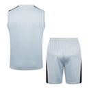 Kit Treino adulto - Camisa e Shorts - Paris Saint-Germain Jordan 23/24 - Cinza com detalhes em preto