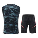 Kit Treino adulto - Camisa e Shorts - Arsenal Adidas 24/25 - Preto com detalhes em cinza e rosa