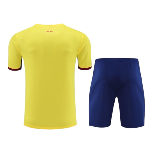 Kit Treino adulto - Camisa e Shorts - Barcelona Nike 23/24 - Amarelo e azul