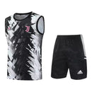 Kit Treino adulto - Camisa e Shorts - Juventus Adidas 23/24 - Branco e preto