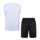 Kit Treino adulto - Camisa e Shorts - AC Milan Puma 23/24 - Branco e preto
