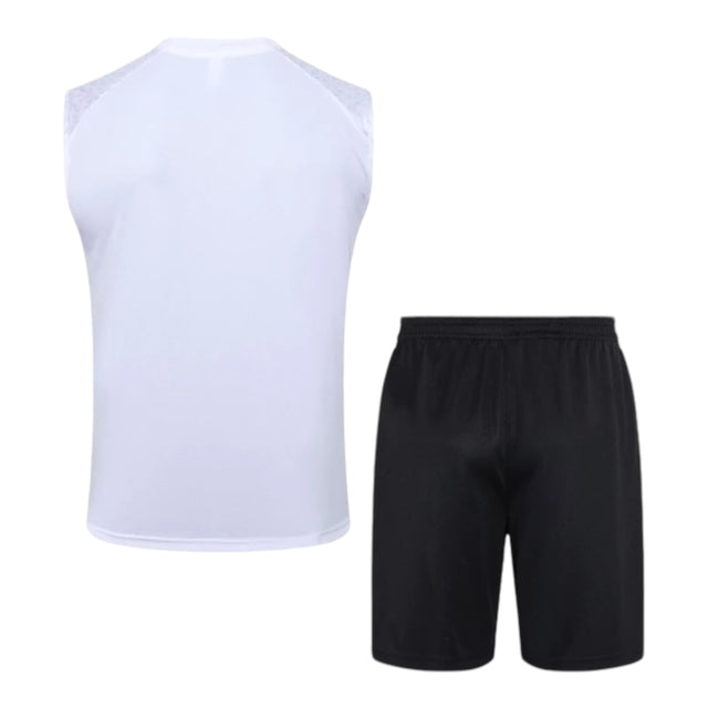 Kit Treino adulto - Camisa e Shorts - AC Milan Puma 23/24 - Branco e preto