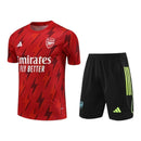 Kit Treino adulto - Camisa e Shorts - Arsenal Adidas 23/24 - Vermelho e preto